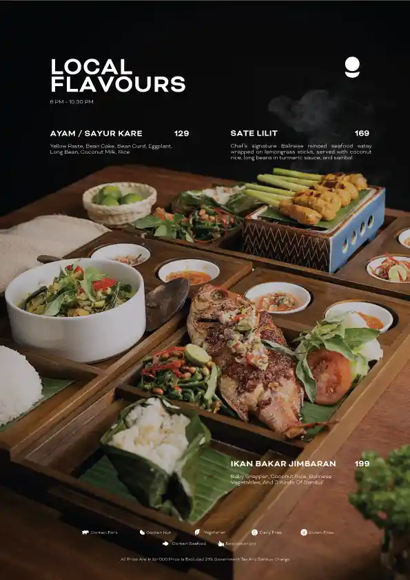local flavours menu at santai beach house nusa dua bali